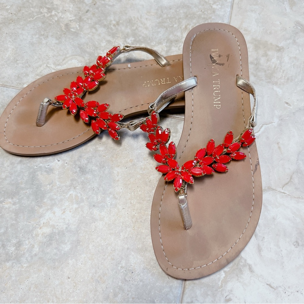Beautiful Ivanka Trump Jewel Slip-On Sandals in size 7